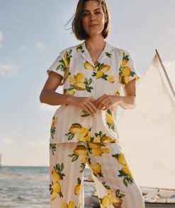 Lemon Print Short Sleeve Novelty Pyjama Set
