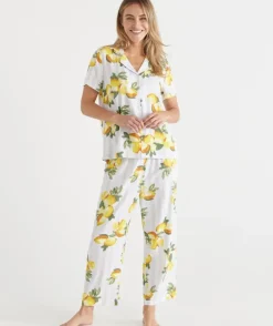 Lemon Print Short Sleeve Novelty Pyjama Set