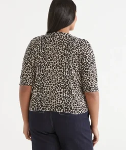 Leopard Print Short Sleeve Cardigan