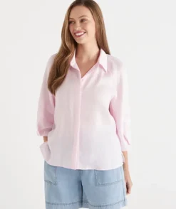 LINEN PLEAT DETAIL SHIRT