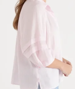 LINEN PLEAT DETAIL SHIRT