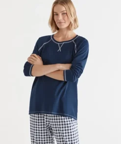 Long Sleeve Contrast Pyjama Top