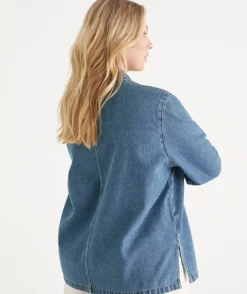 Long Sleeve Denim Popover Shirt
