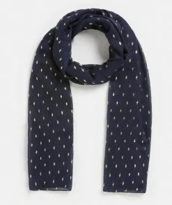 Midnight Foil Spot Plisse Scarf