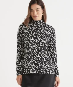 Mono Twist Skivvy Top - Black