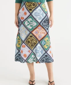 Mosaic Print Midi Skirt