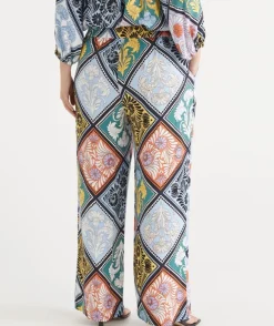 Mosaic Print Wide Leg Pant