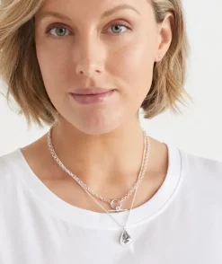 Multi Chain Layered Silver Necklace