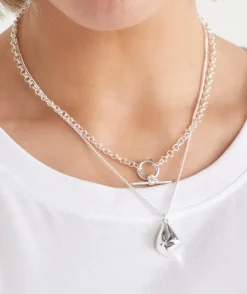 Multi Chain Layered Silver Necklace