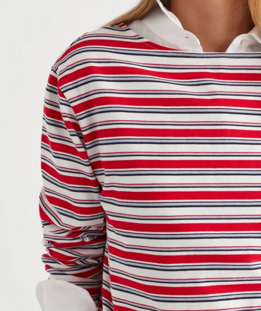 Multi Stripe Long Sleeve Top - Red