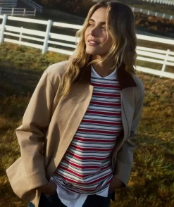Multi Stripe Long Sleeve Top - Red