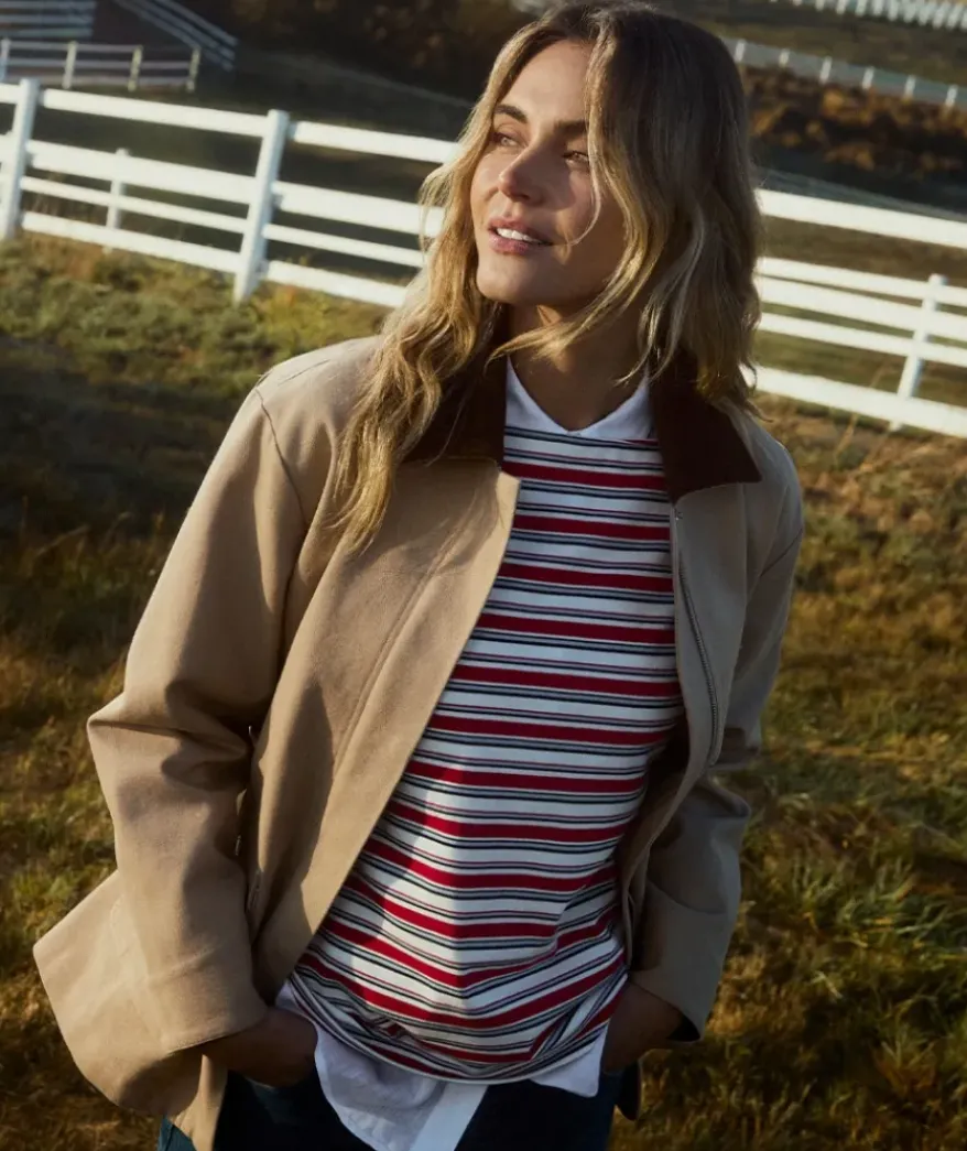 Multi Stripe Long Sleeve Top - Red
