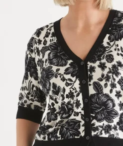 Noir Bloom Short Sleeve Cardigan