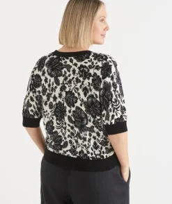 Noir Bloom Short Sleeve Cardigan