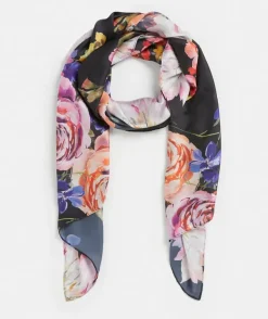 Painted Bloom Scarf - Black
