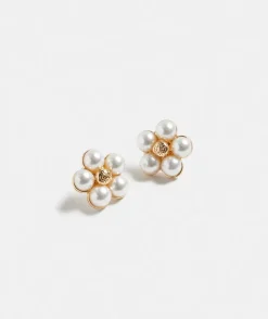 Pearl Flower Gold Stud Earring