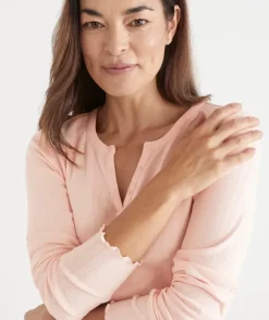 Pointelle Long Sleeve Pyjama Top