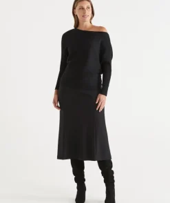 Ponte A-Line Midi Skirt