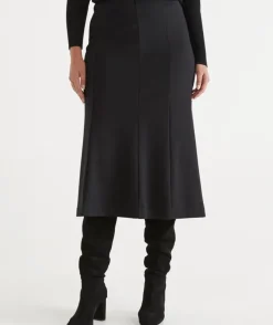 Ponte A-Line Midi Skirt