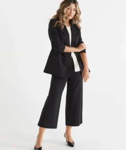 Ponte Pinstitch Culotte Pant - Black