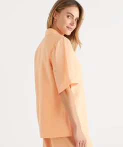 Relaxed Fit Short Sleeve Linen Blazer