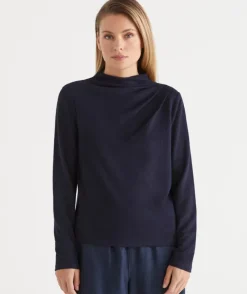 Ruched Long Sleeve Top - Ink