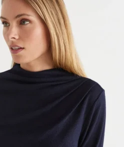 Ruched Long Sleeve Top - Ink