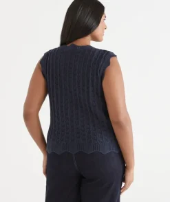 Scallop Detail Knit Tank