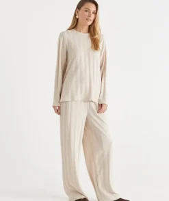 Self-Stripe Knit Pant