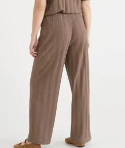Self-Stripe Straight Leg Knit Pant