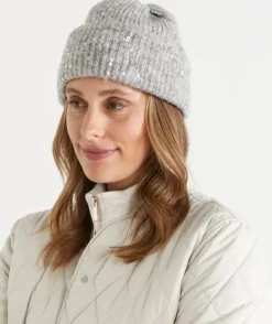 Sequin Knit Beanie - Silver Marle