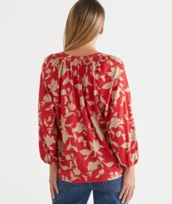 Shadow Floral Raglan Long Sleeve Top