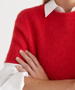 Short Sleeve Fluffy Knit Top