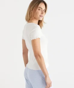 Short Sleeve Pointelle Pyjama Tee