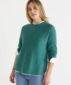 Side Zip Crew Neck Jumper
