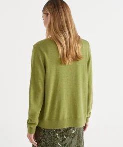 Single Button Knit Crew Cardigan