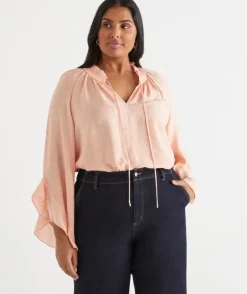 Soft Ruffle Long Sleeve Blouse
