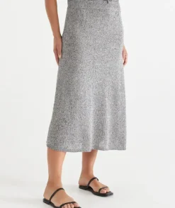 Speckled Knit Midi Skirt