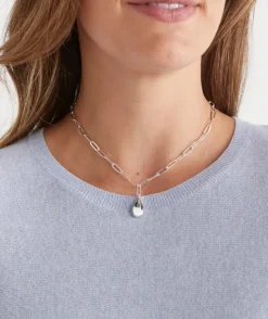 Sterling Silver Oval Pendant Necklace