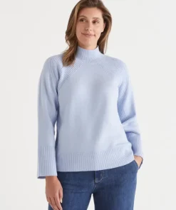 Stitch Detail High Neck Jumper
