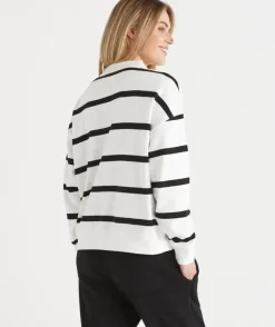 Stripe Henley Polo Jumper