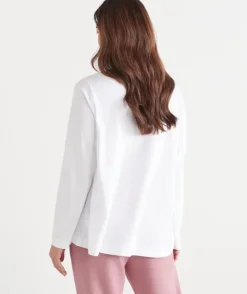 Swing Long Sleeve Top - White