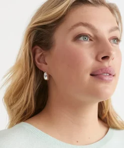 Teardrop Hoop Earring - Silver