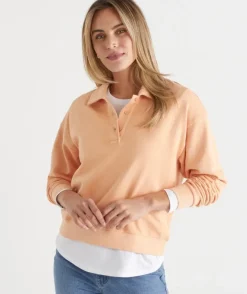 Terry Rugby Polo Jumper - Melon