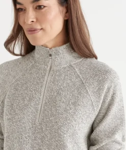 Textured Quarter-Zip Top