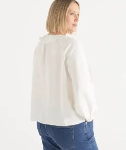 Tie Ruffle Detail Blouse