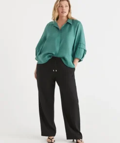 Tie Waist Wide Leg Pant