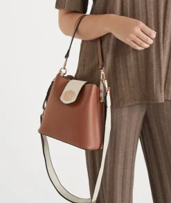 Top Handle Bucket Bag - Tan