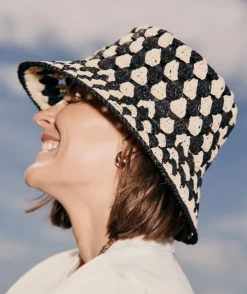 Two-Tone Raffia Bucket Hat