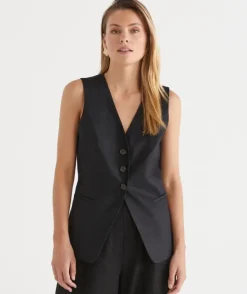 V Neck Linen Vest